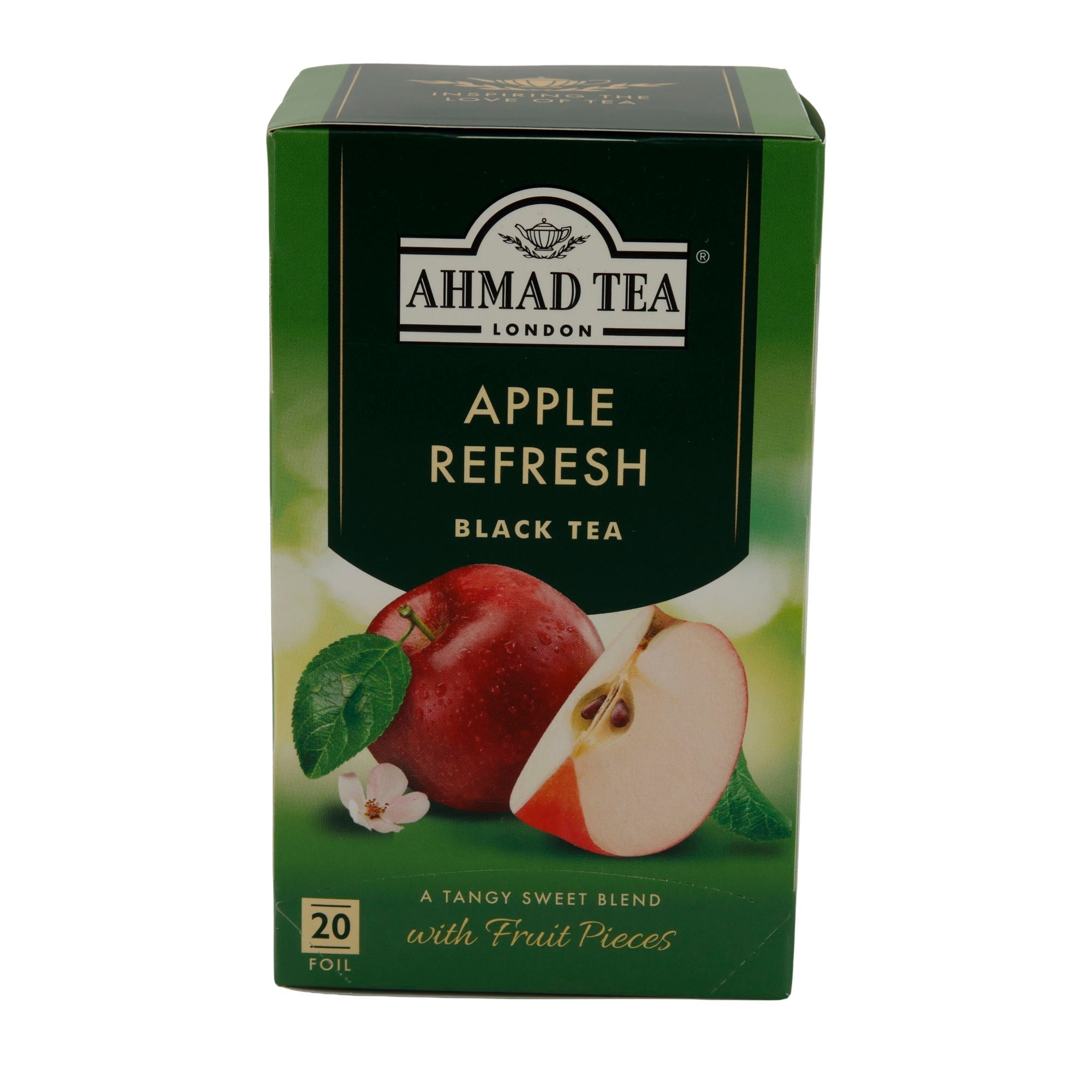 Schwarztee Ahmad Tea | Apple Refresh | Mit Fruchtstücken | 20 Teebeutel AHMAD TEA